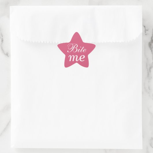 Bite me Star Sticker - Roze (Tas)