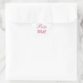 Bite me Star Sticker - Roze en wit (Tas)