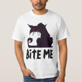 BITE ME, T-shirts met angry Cat (Voorkant)