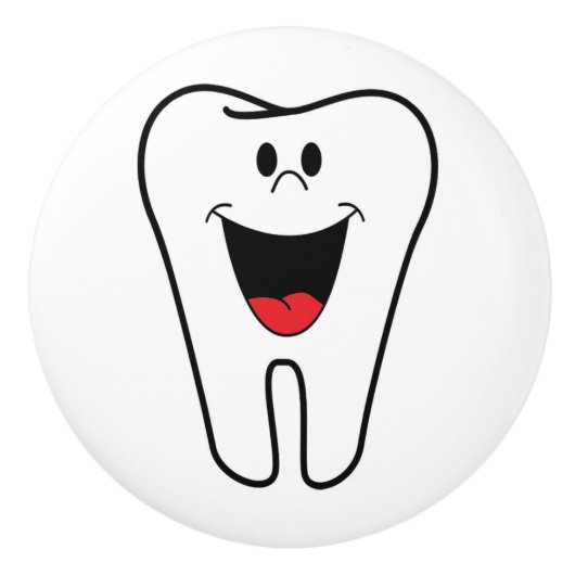 "BITE ME" TOOTH KERAMISCHE KNOP (Voorkant)