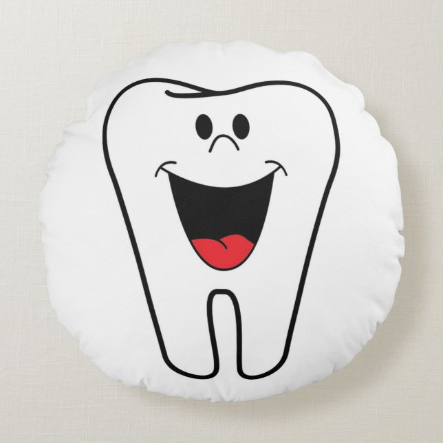 "BITE ME" TOOTH ROND KUSSEN (Voorkant)