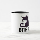 BITE ME, TOUGH KITTY CAT FUNNY COFFEE MUGS MOK (Midden)