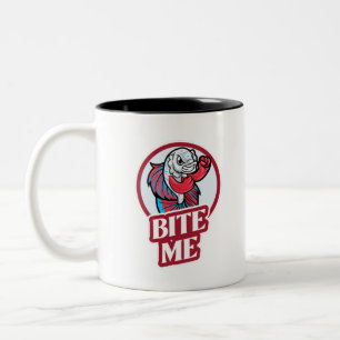 Bite me tweekleurige koffiemok