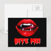 Bite Me Vampire Halloween Briefkaart (Voorkant / Achterkant)
