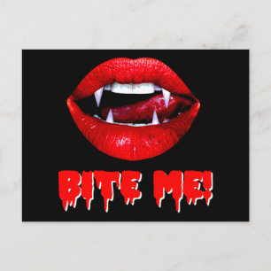 Bite Me Vampire Halloween Briefkaart