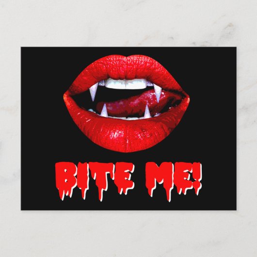 Bite Me Vampire Halloween Briefkaart (Voorkant)