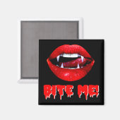Bite Me Vampire Halloween Magneet (Voorkant / Achterkant)