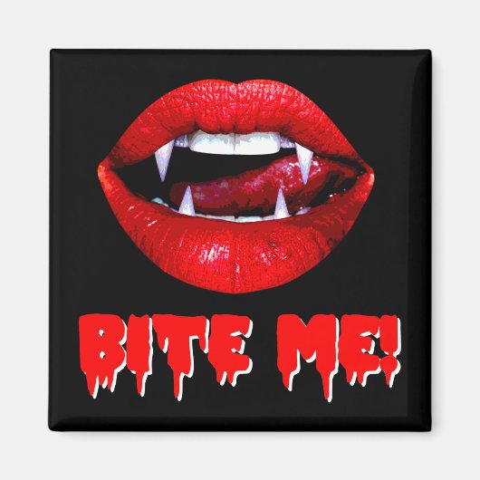 Bite Me Vampire Halloween Magneet (Voorkant)