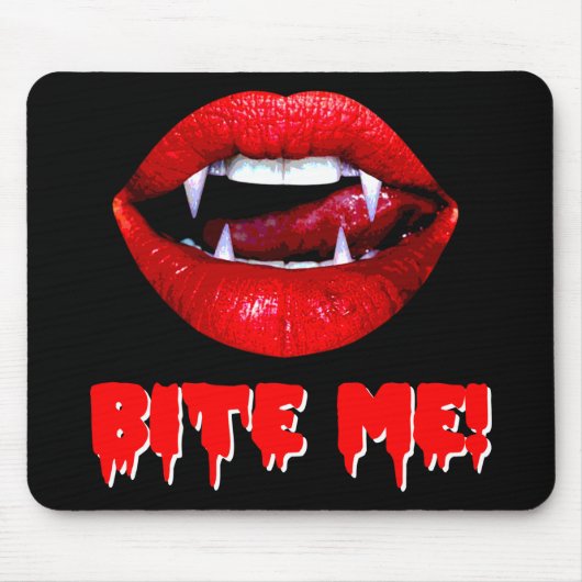 Bite Me Vampire Halloween Muismat (Voorkant)