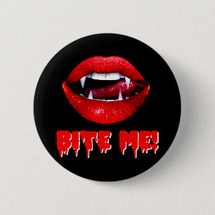 Bite Me Vampire Halloween Ronde Button 5,7 Cm