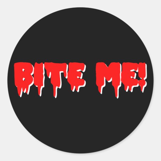 Bite Me Vampire Halloween Ronde Sticker (Voorkant)