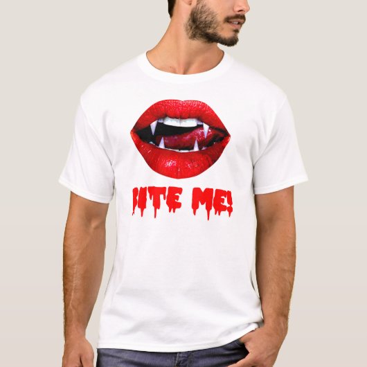Bite Me Vampire Halloween T-shirt (Voorkant)