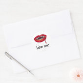 Bite Me Vampire Ronde Sticker (Envelop)