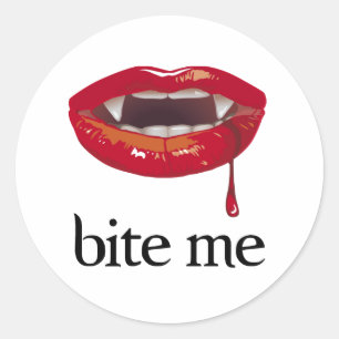 Bite Me Vampire Ronde Sticker