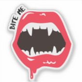 Bite Me Vampire Sticker (Voorkant)