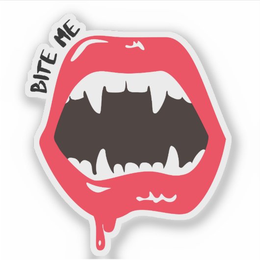 Bite Me Vampire Sticker (Voorkant)