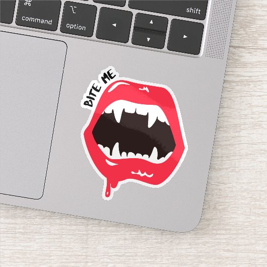 Bite Me Vampire Sticker (Detail)