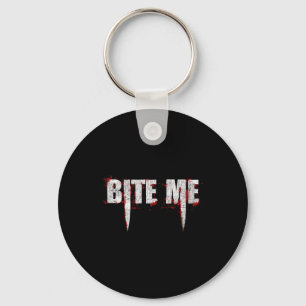 Bite Me Vampire Teeth Bloody Halloween Sleutelhanger
