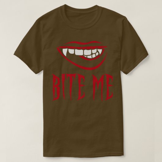Bite Me Vampire Teeth Costume for Halloween T-shirt (Design voorkant)