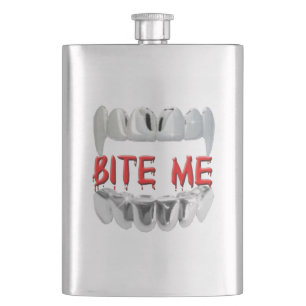 Bite Me Vampire Teeth Flask Heupfles