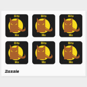 Bite me vierkante sticker (Vel)
