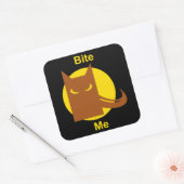 Bite me vierkante sticker (Envelop)