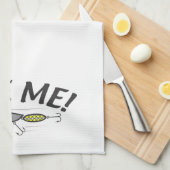 Bite me Vist Hook Humor Theedoek (Quarter Fold)