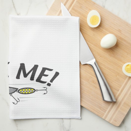 Bite me Vist Hook Humor Theedoek (Quarter Fold)