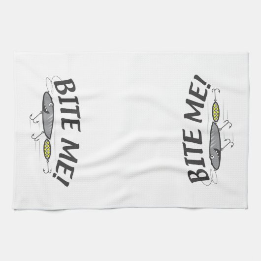 Bite me Vist Hook Humor Theedoek (Horizontaal)