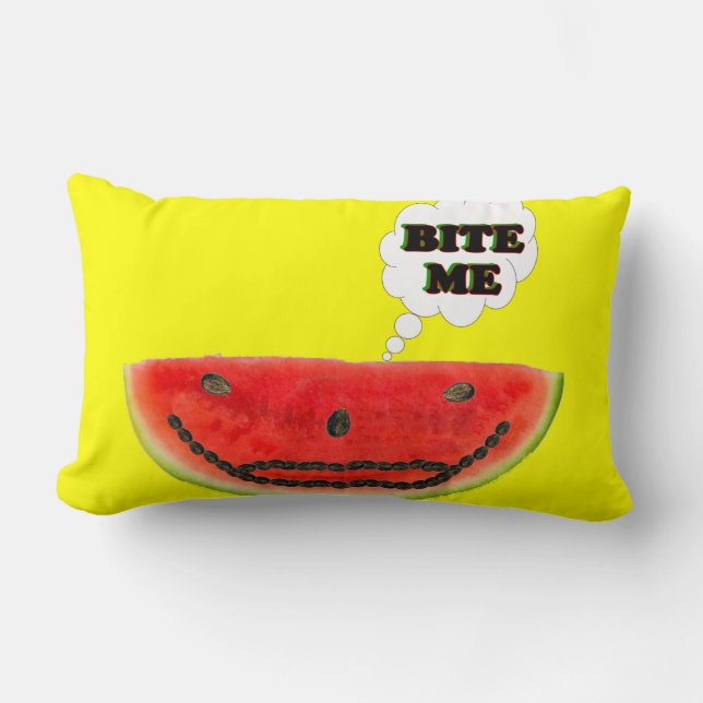 Bite Me Watermeloen Kussen (Voorkant)