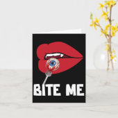 Bite Me Y Vampire Lips Halloween Party Kostuum Kaart (Gele Bloem)