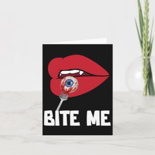 Bite Me Y Vampire Lips Halloween Party Kostuum Kaart