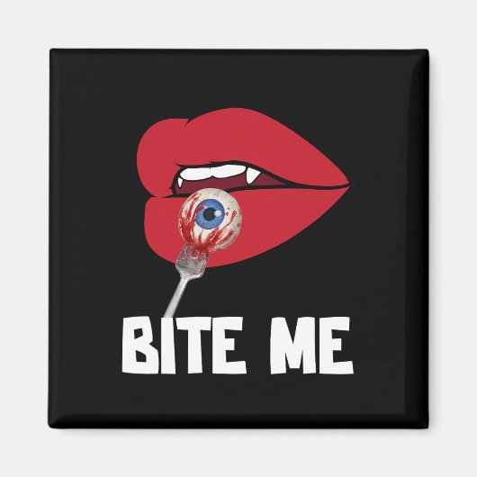 Bite Me Y Vampire Lips Halloween Party Kostuum Magneet (Voorkant)
