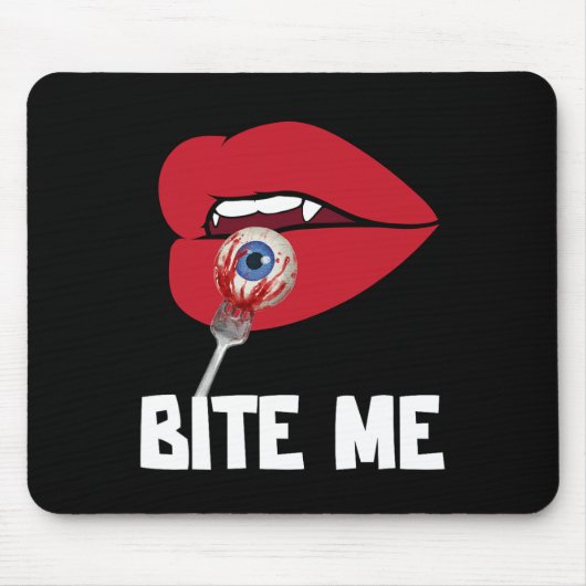 Bite Me Y Vampire Lips Halloween Party Kostuum Muismat (Voorkant)