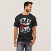 Bite Me Zombies Halloween T-shirt (Voorkant volledig)
