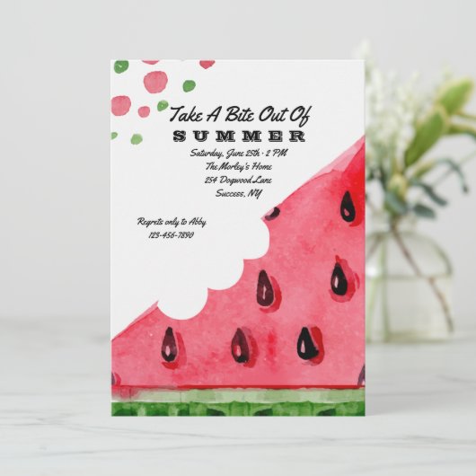 Bite of Watermelon Uitnodiging (Staand voorkant)