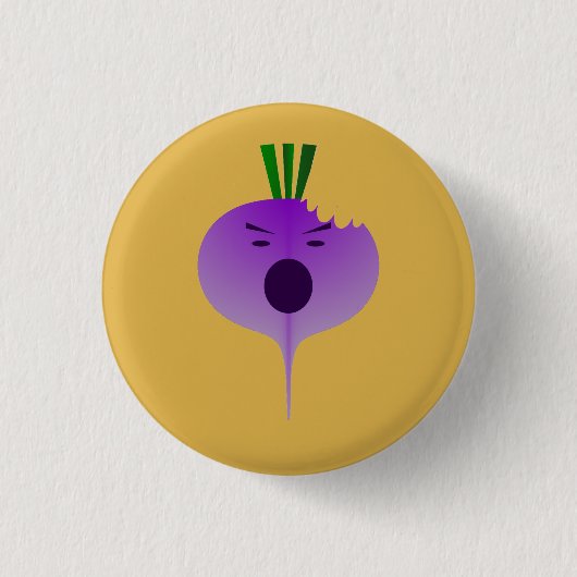 Bite The Angry Turnip door Kenneth Yoncich Ronde Button 3,2 Cm (Voorkant)