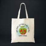 Bite the Apple Tote Bag<br><div class="desc">Bite the Apple from Elizabeth Reynolds Fairytale Retelling collection.</div>