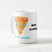  Bite the Glitch Retro 8-Bit Pixel Pizza Gamer  Koffiemok (Voorkant links)