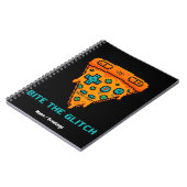  Bite the Glitch Retro 8-Bit Pixel Pizza Gamer  Notitieboek (Linkerzijde)