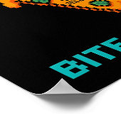  Bite the Glitch Retro 8-Bit Pixel Pizza Gamer  Poster (Hoek)