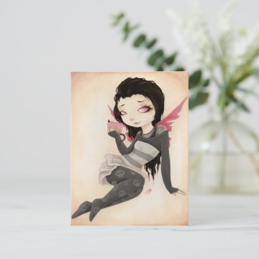 Bite- Vampire gothic Cupcake Briefkaart (Staand voorkant)