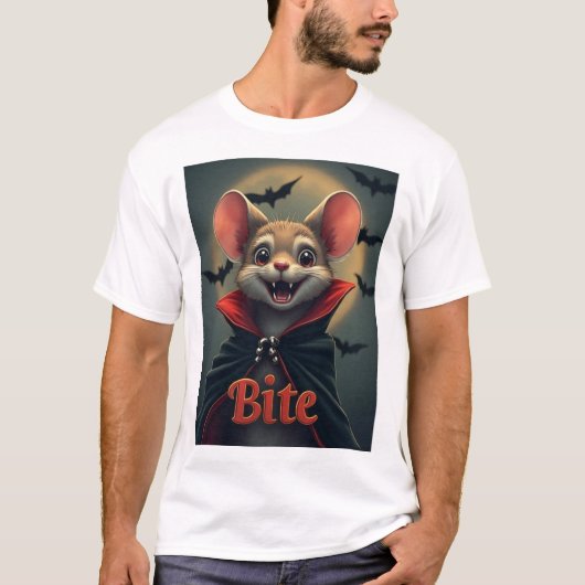Bite – Vampire Mouse TinyFur Halloween Tee T-shirt (Voorkant)