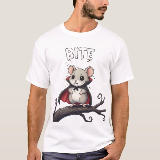 Bite – Vampire Mouse TinyFur Halloween Tee T-shirt (Voorkant)