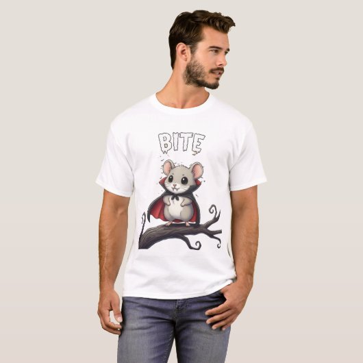 Bite – Vampire Mouse TinyFur Halloween Tee T-shirt (Voorkant volledig)