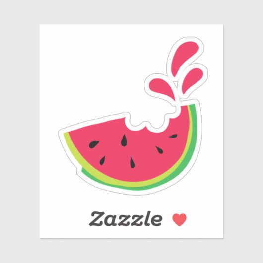 Bite van Watermeloen Sticker (Vel)