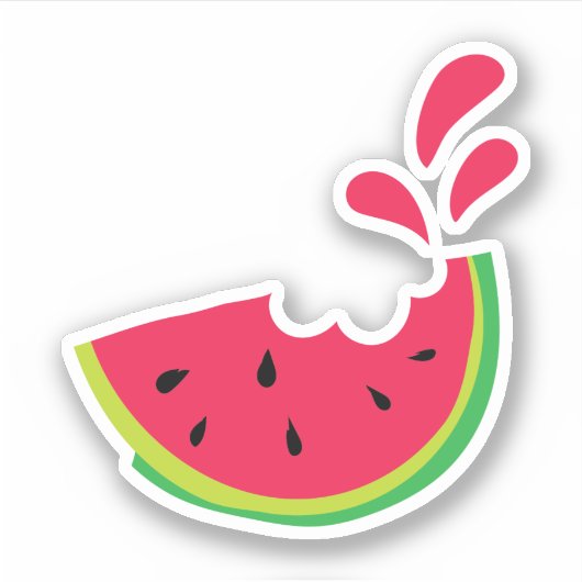 Bite van Watermeloen Sticker (Voorkant)