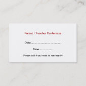 Biten Apple Teacher's Visitekaartje (Achterkant)