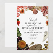 Bites and bubble Charcuterie New Year's Eve Party Kaart (Voorkant / Achterkant)