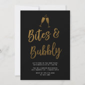 Bites en bubbels | Gold Script Nieuwjaarsfeest Kaart (Voorkant)